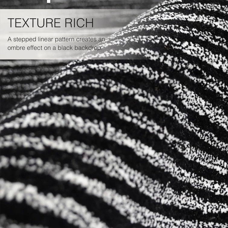 Bristol 9' x 12' Black and Cream Hand-Tufted Wool Rug