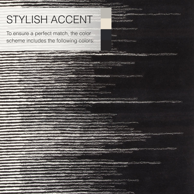 Bristol 9' x 12' Black and Cream Hand-Tufted Wool Rug