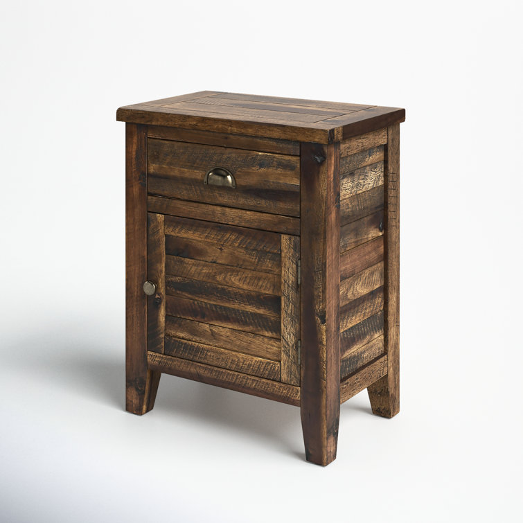 Dakota Oak Rustic Accent Table with Storage Drawer