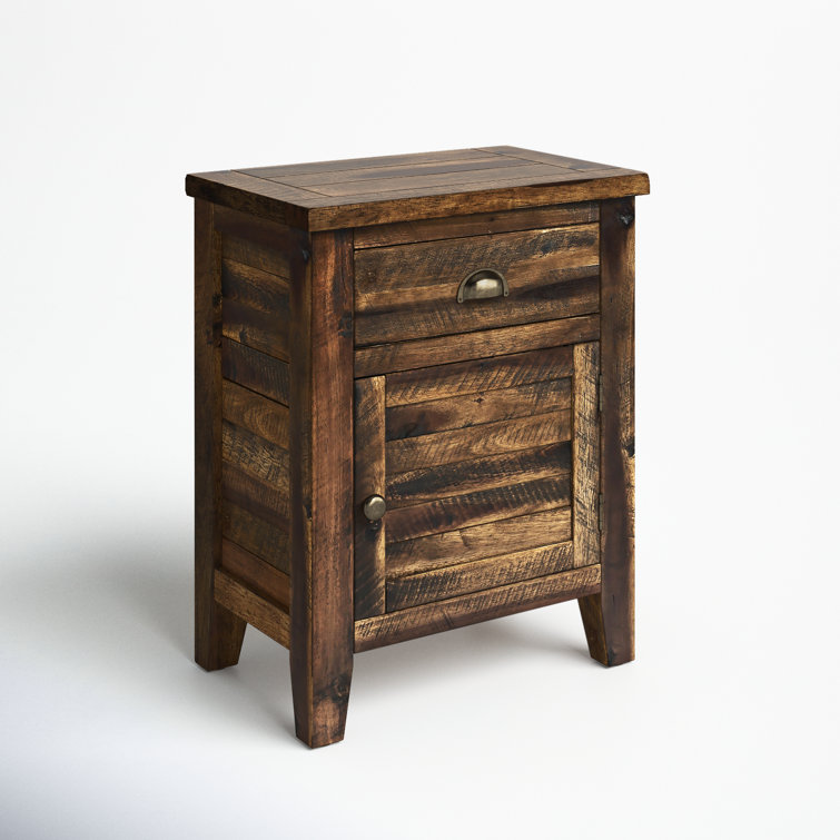 Dakota Oak Rustic Accent Table with Storage Drawer