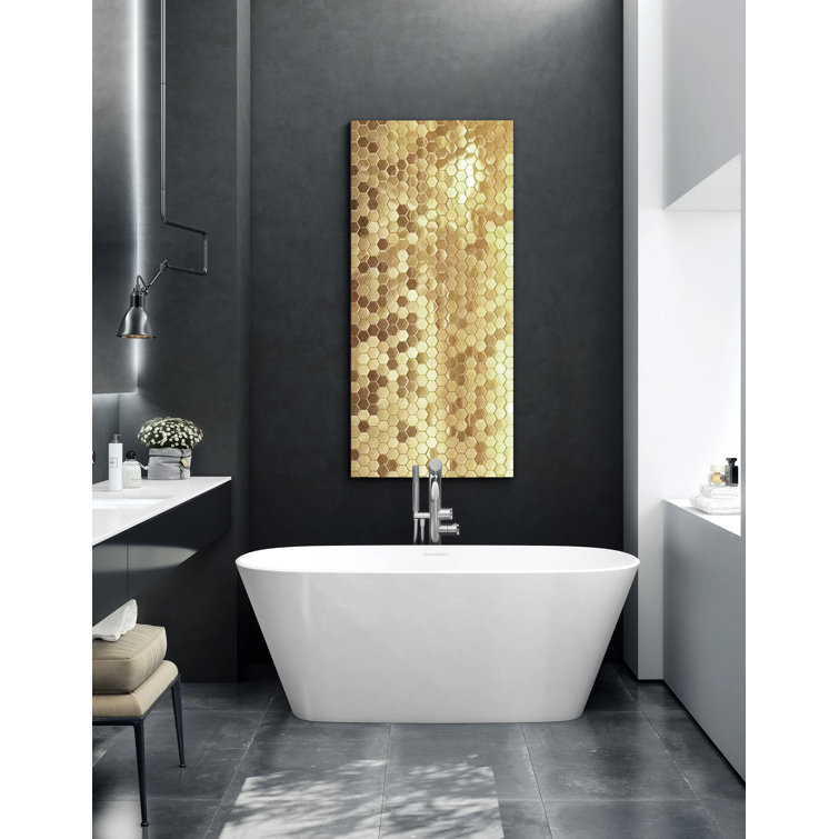 Gold Hexagon Brushed Metal Mosaic Tile for Kitchen and Bathroom