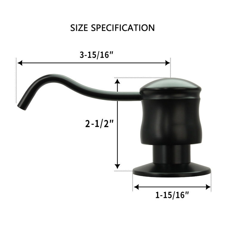 Matte Black Brass Kitchen Sink Soap Dispenser