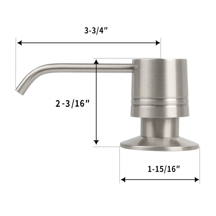 Brushed Nickel Compact Brass Kitchen Soap Dispenser