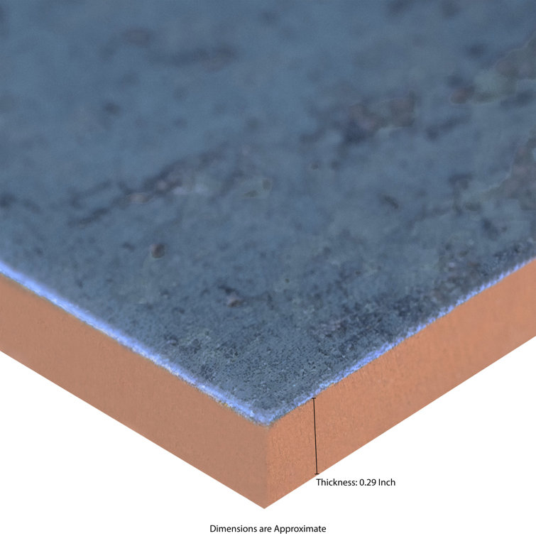 Marza 4" x 12" Glossy Blue Ceramic Subway Wall Tile