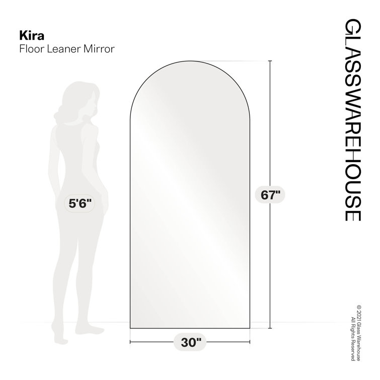 Elegant Kira 67"x30" Full-Length Bronze Wood Leaner Mirror