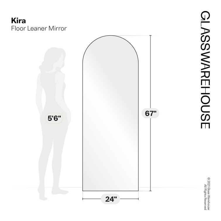 Kira 67" Black Metal Framed Full Length Arch Mirror