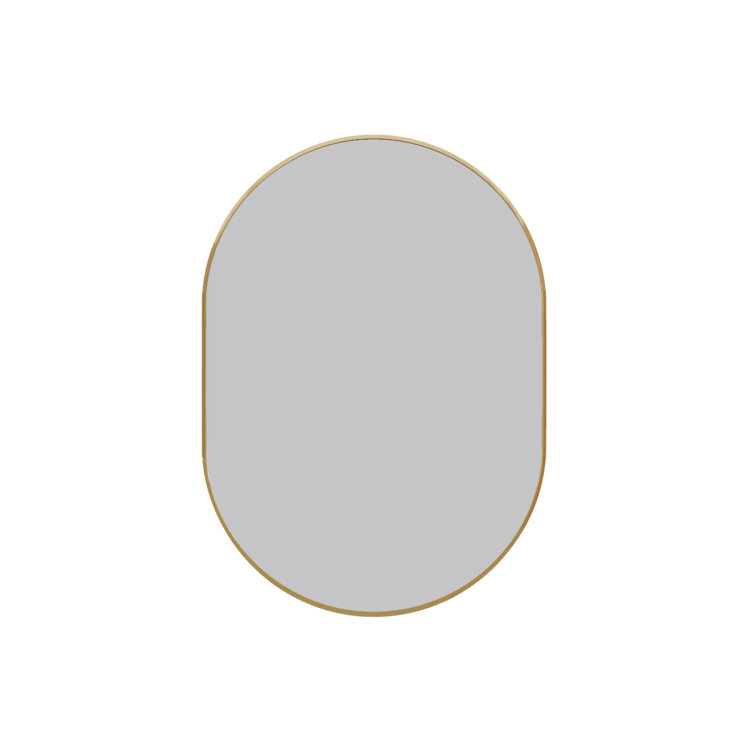 Satin Brass Full Length Rectangular Wood Mirror 28" x 20"