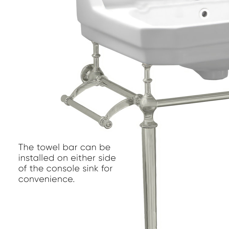 White Ceramic Wall-Mount Console with Brushed Nickel Legs