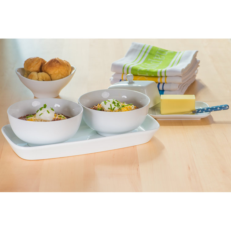BIA Cordon Bleu Lido Porcelain 9.25" Rectangular Platters (Set of 4)