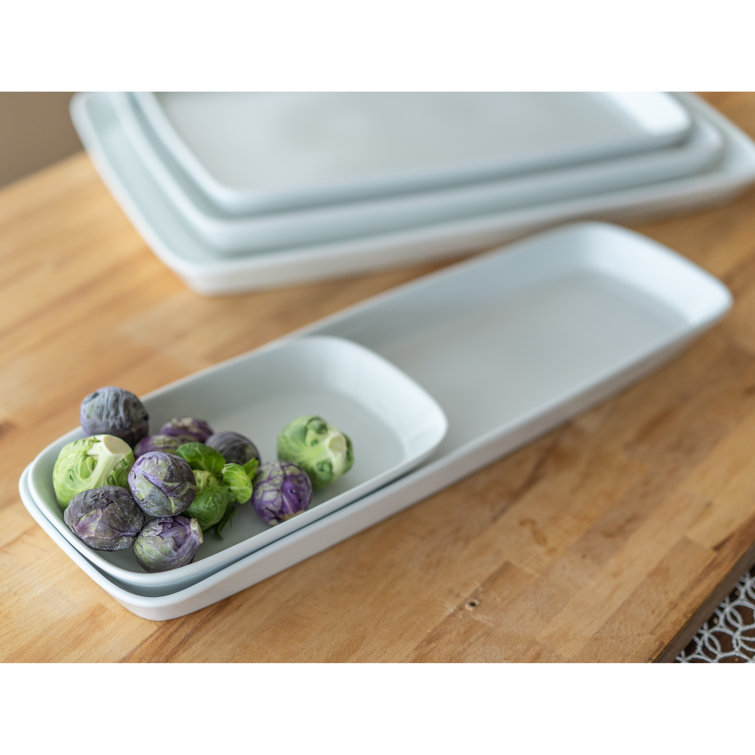 BIA Cordon Bleu Lido Porcelain 9.25" Rectangular Platters (Set of 4)