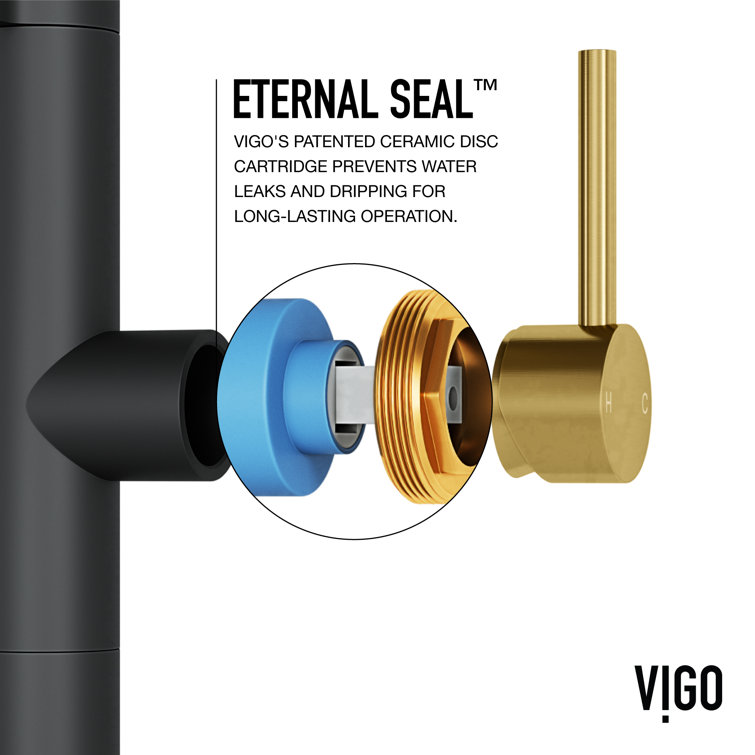 Edison Pro 20" Gold and Black Stainless Steel Pull-Down Kitchen Faucet