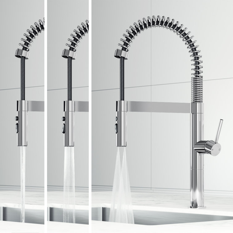 Edison Pro 20" Chrome Single Handle Pull-Down Kitchen Faucet
