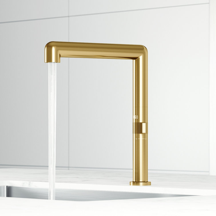 Jewel 11" Brushed Gold Single Handle Kitchen Faucet