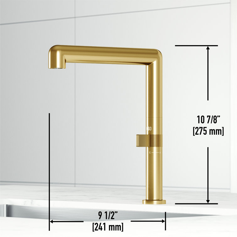 Jewel 11" Brushed Gold Single Handle Kitchen Faucet