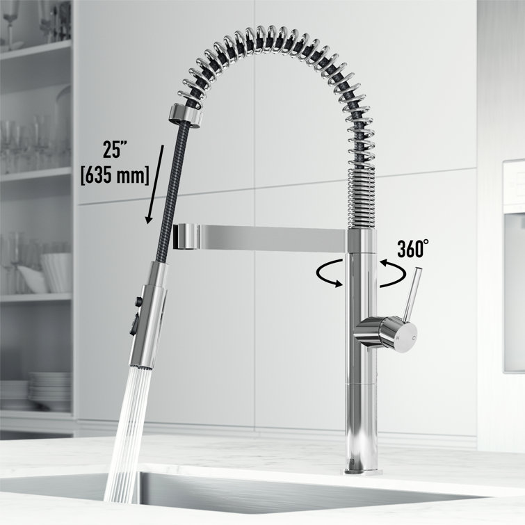 Edison Pro 20" Chrome Single Handle Pull-Down Kitchen Faucet