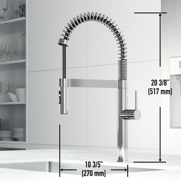 Edison Pro 20" Chrome Single Handle Pull-Down Kitchen Faucet