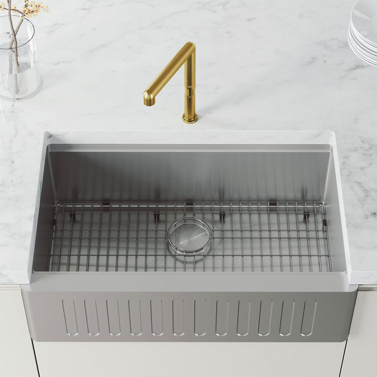 Jewel 11" Brushed Gold Single Handle Kitchen Faucet