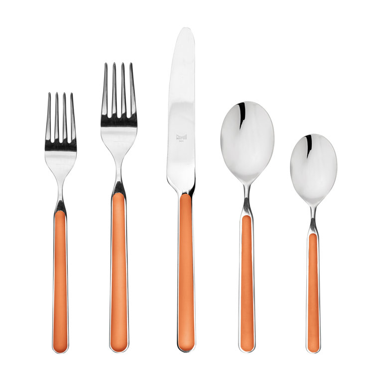 Fantasia Orange 20-Piece Stainless Steel Flatware Set