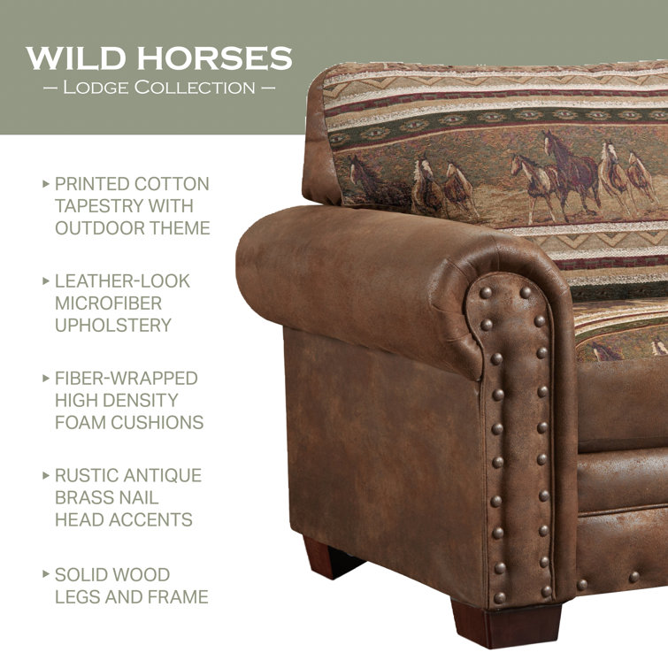 Rustic Brown Microfiber and Tapestry 4-Piece Sofa Set