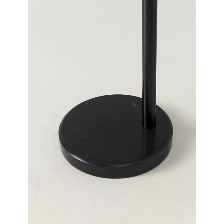 Trilage Black Adjustable 3-Light LED Floor Lamp with Fabric Shades