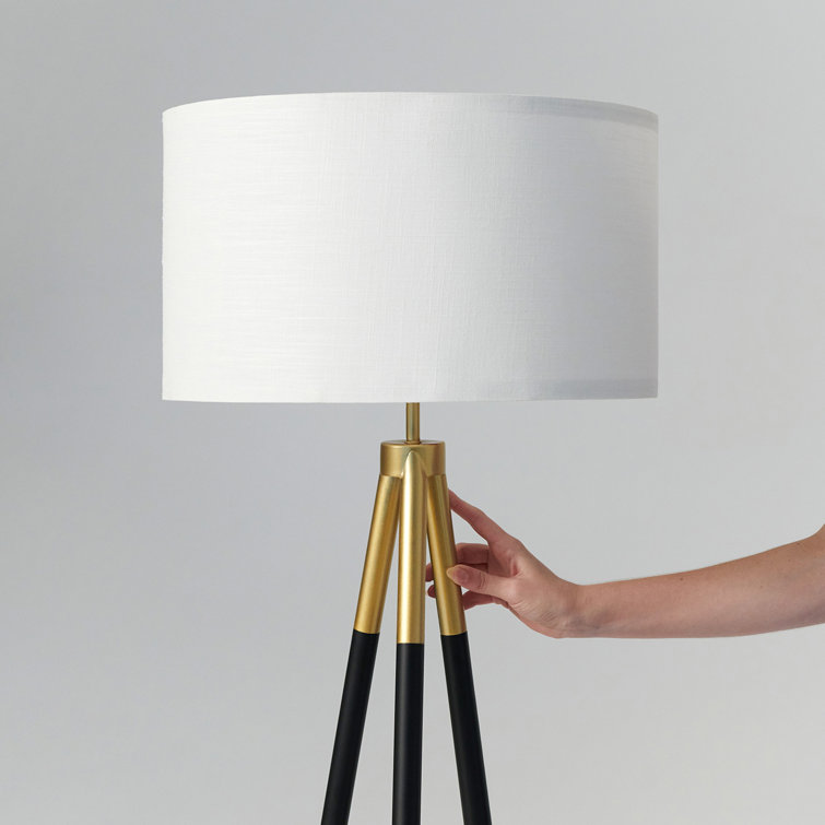 Sophia Smart Black & Gold Tripod LED Floor Lamp for Kids' Rooms