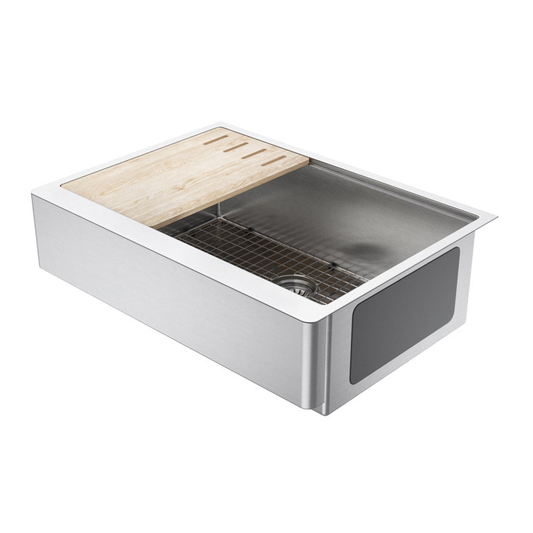 30" Stainless Steel Farmhouse Kitchen Sink with Cutting Board