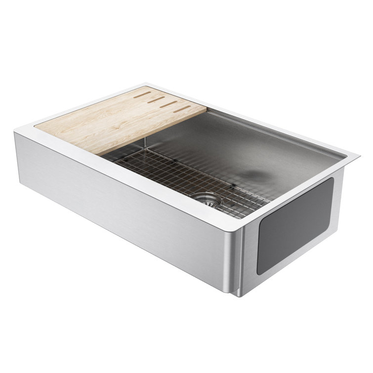 Empire 33'' Stainless Steel Farmhouse Kitchen Sink with Cutting Board