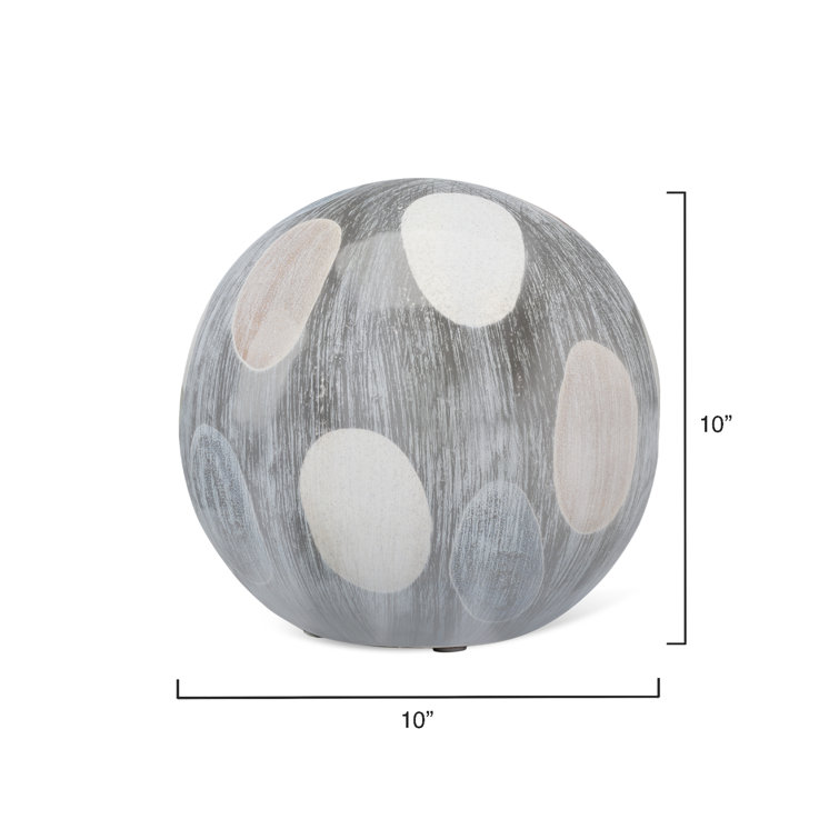 Sophisticated Cobblestone-Inspired Ceramic Orb Figurine, 10"