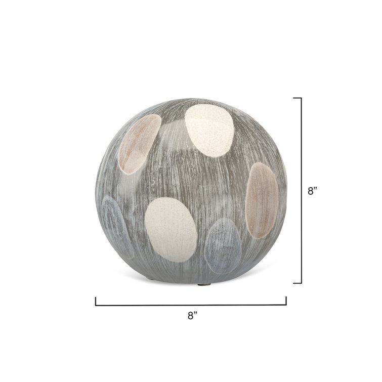 Sophisticated Cobblestone-Inspired Cream and Black Ceramic Orb