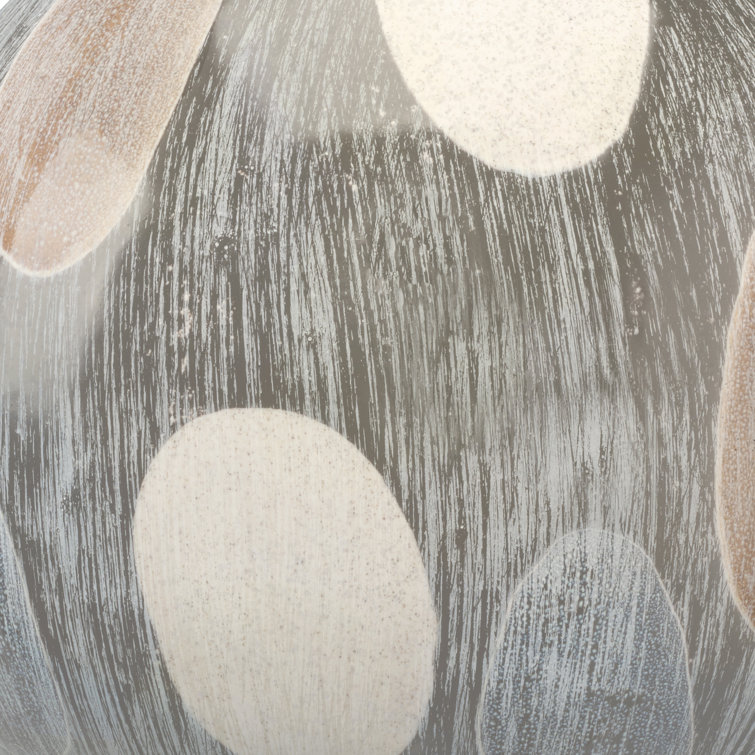 Sophisticated Cobblestone-Inspired Cream and Black Ceramic Orb
