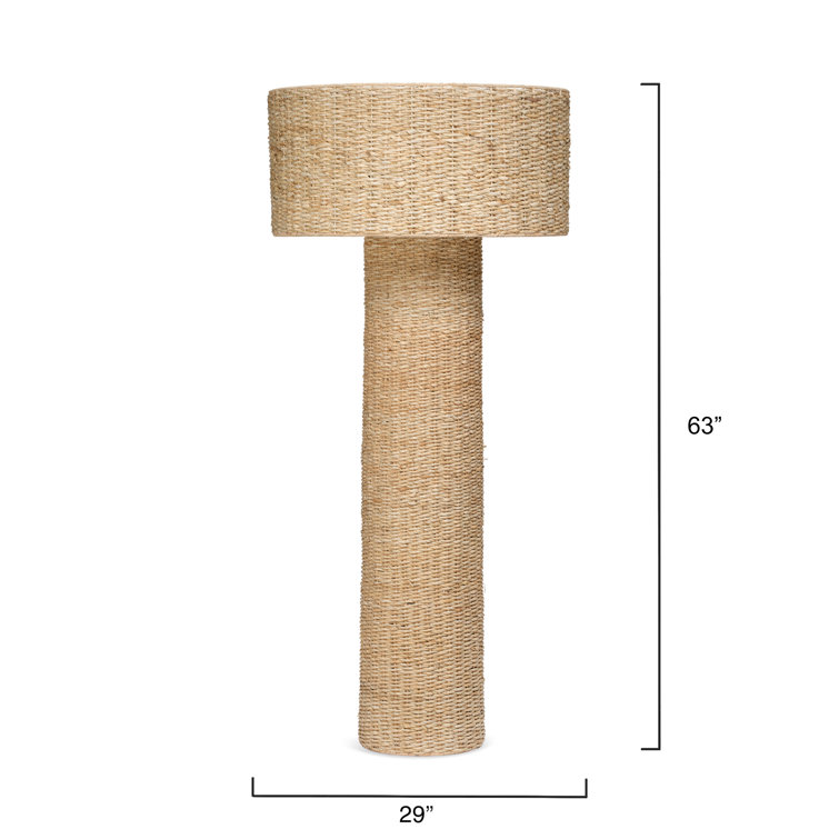 Natural Rattan Adjustable Floor Lamp with Woven Shade