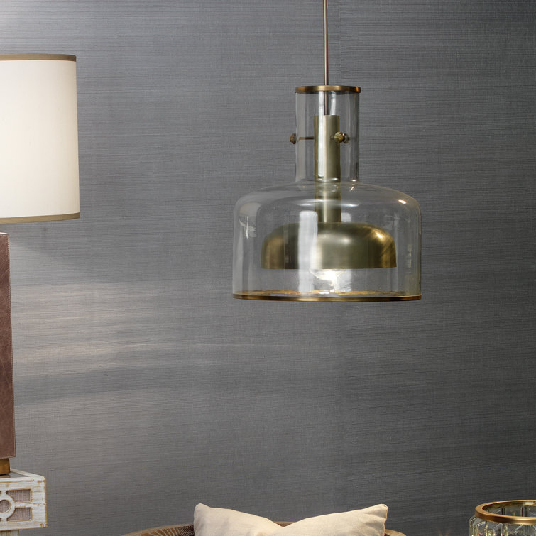 Mini Loft-Style Contemporary 1-Light Pendant in Gun Metal with Clear Glass