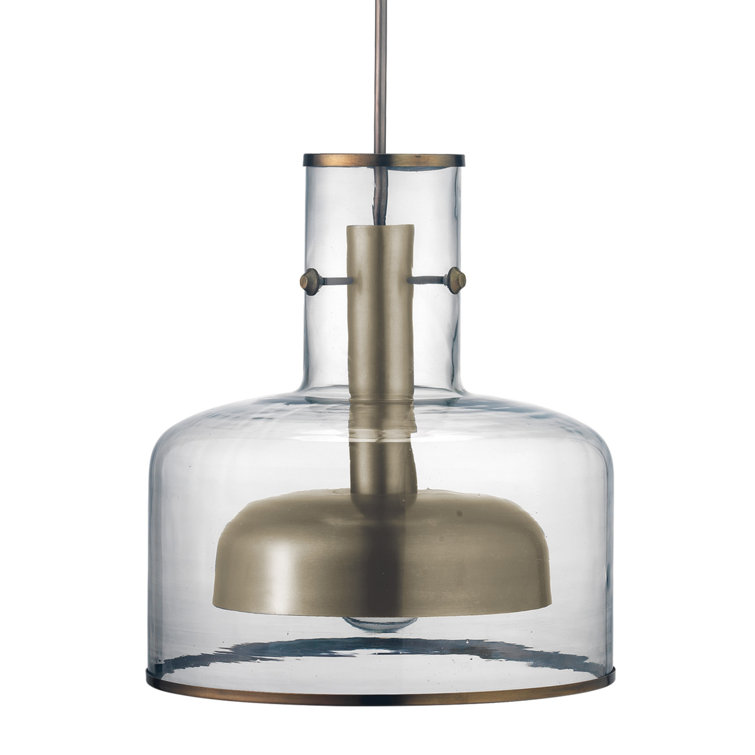 Mini Loft-Style Contemporary 1-Light Pendant in Gun Metal with Clear Glass