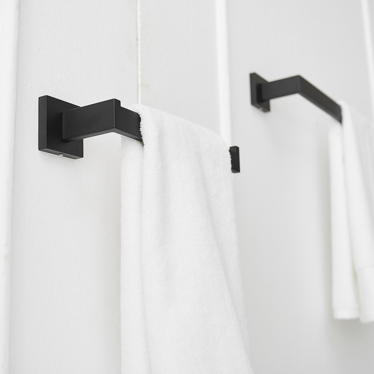 Matte Black Stainless Steel 5-Piece Modern Bathroom Hardware Set