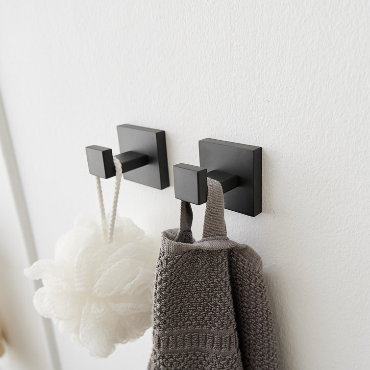 Matte Black Stainless Steel 5-Piece Modern Bathroom Hardware Set