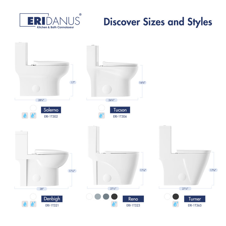 Reno Matte Black Elongated Dual Flush One-Piece Toilet