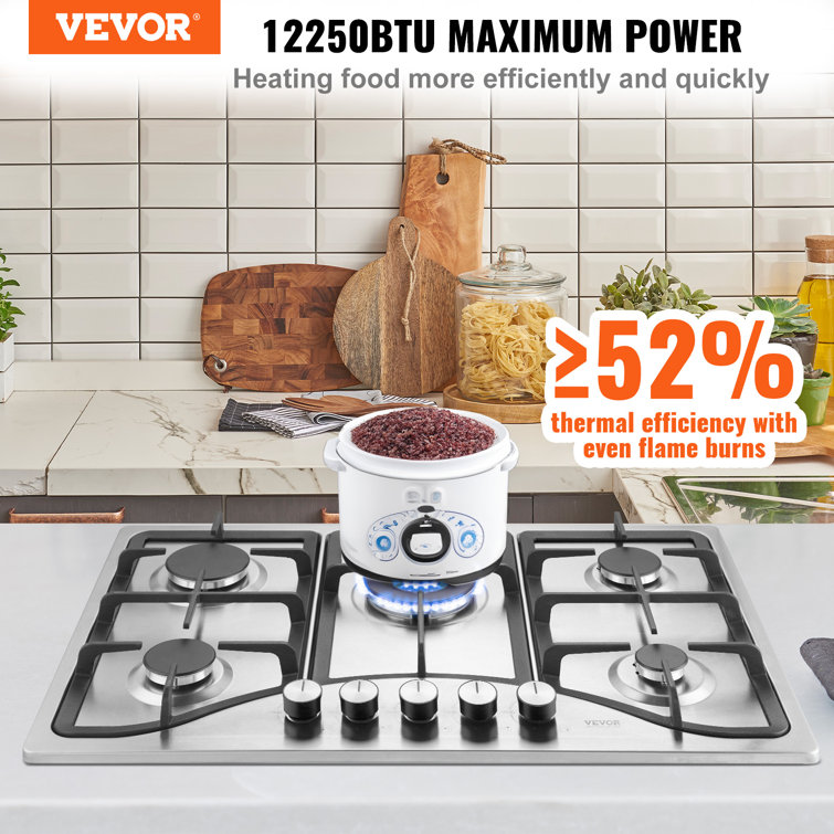 VEVOR 30-inch Stainless Steel 5 Burner Propane Cooktop