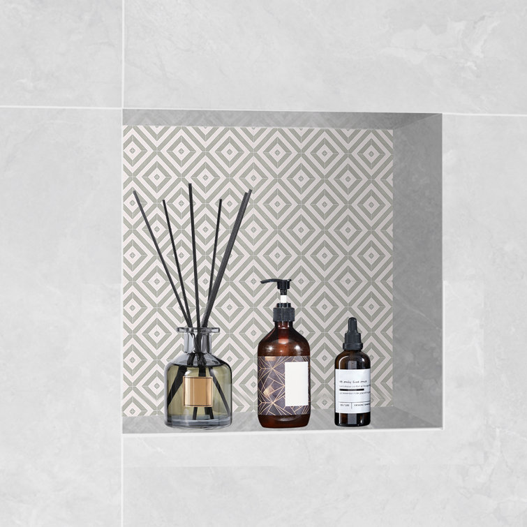 Black Metal Wall-Mounted Shower Niche Organizer
