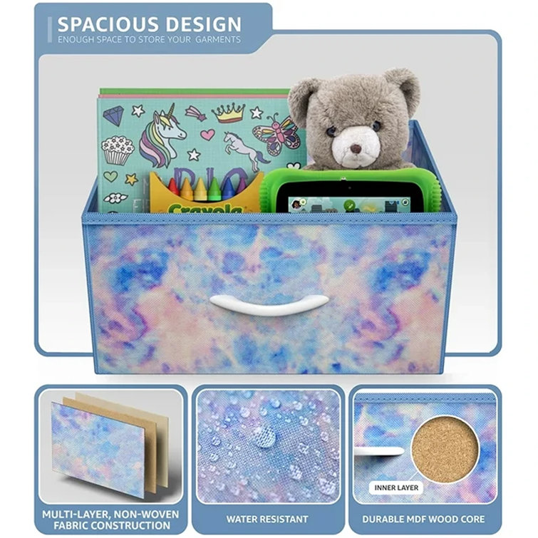Sorbus Pastel Tie-Dye 1-Drawer Nightstand with Steel Frame and Wood Top