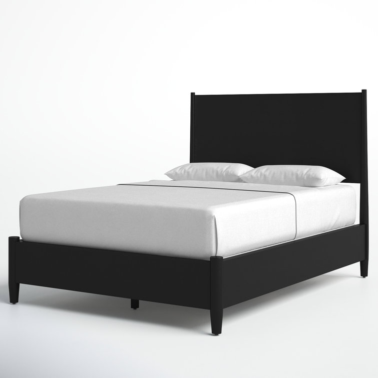 Flynn Black Mahogany Full Panel Bed with Mid-Century Modern Style