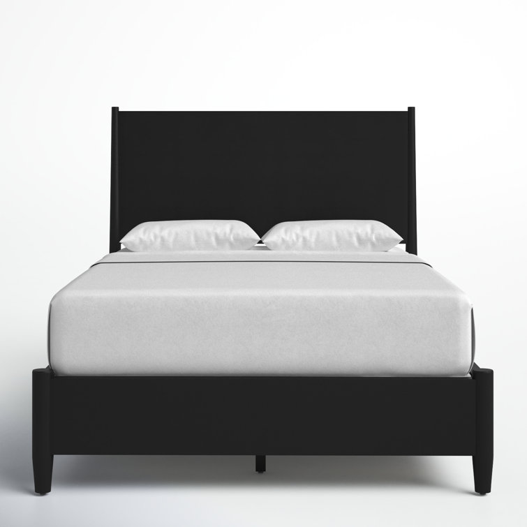 Flynn Black Mahogany Full Panel Bed with Mid-Century Modern Style