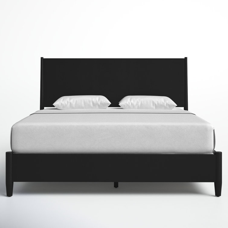 Flynn King Size Black Mahogany Platform Bed with Drawer