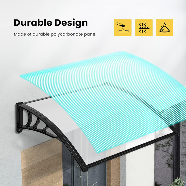Modern Black and Clear Aluminum Plastic Retractable Awning