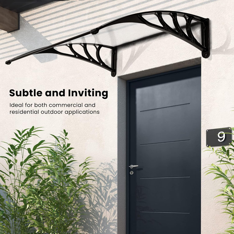Modern Black and Clear Aluminum Plastic Retractable Awning
