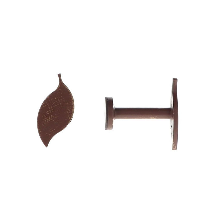 Rust and Gold Leaf Metal Curtain Tieback Hooks - Set of 2
