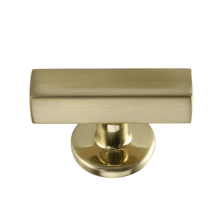 Flynn Satin Brass Modern T-Handle Bar Knob