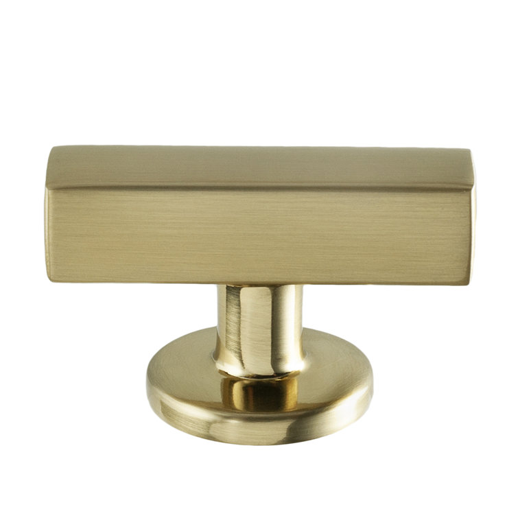 Flynn Satin Brass Modern T-Handle Bar Knob