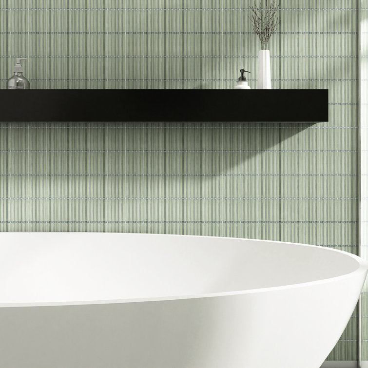 Reactive Jade Glossy Porcelain Mosaic Tile for Walls and Floors