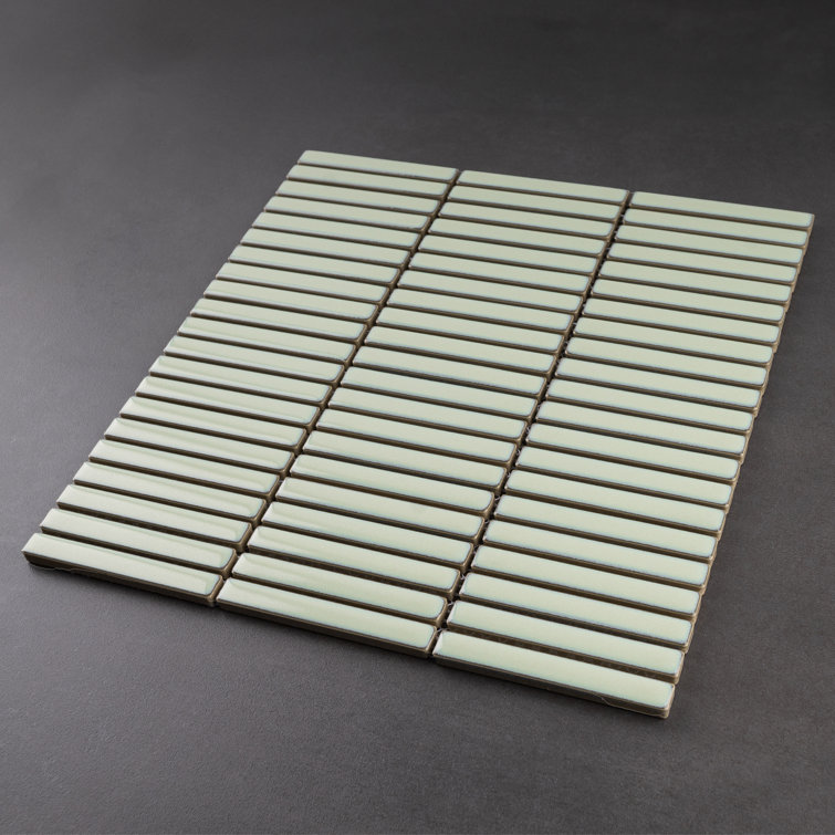 Reactive Jade Glossy Porcelain Mosaic Tile for Walls and Floors
