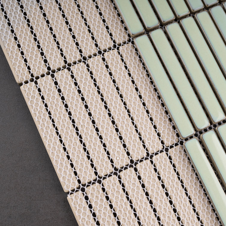 Reactive Jade Glossy Porcelain Mosaic Tile for Walls and Floors